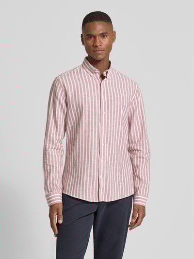 Lindbergh Slim fit vrijetijdsoverhemd met button-downkraag Roze - 4