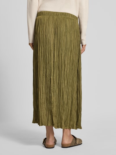 Oui Midirock in Falten-Optik Khaki 5