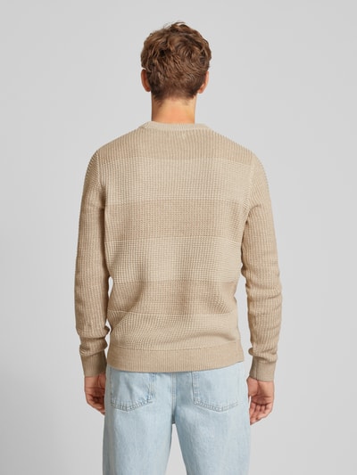 Jack & Jones Gebreide pullover met structuurmotief, model 'HUGO' Beige - 5