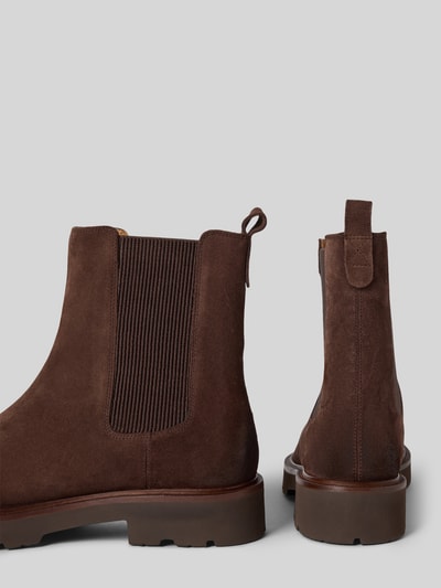 Geox Laarsjes van leer met elastische inzetten, model 'NORIZE' Donkerbruin - 2