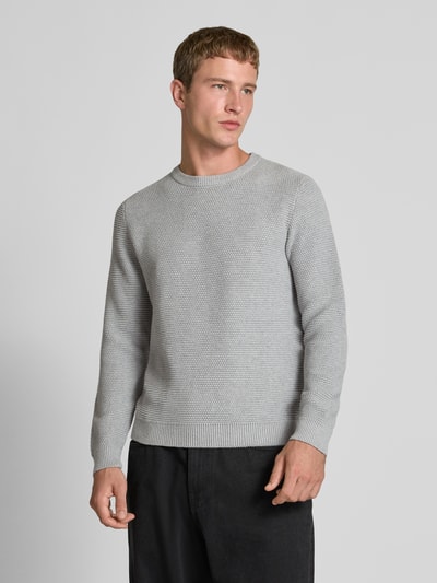 REVIEW Gebreide pullover met structuurmotief Lichtgrijs gemêleerd - 4