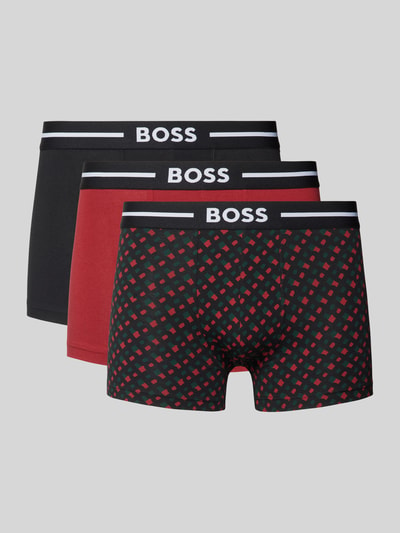 BOSS Trunks mit elastischem Label-Bund im 3er-Pack Dunkelrot 1