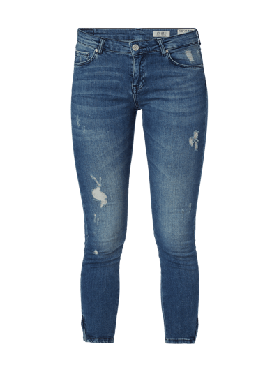 Review Ankle Cut Jeans im Destroyed Look Dunkelblau 1