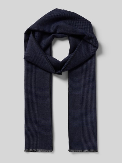 Christian Berg Men Sjaal met rafels Marineblauw - 1