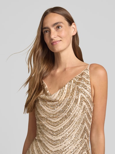 Lipsy Abendkleid mit Paillettenbesatz Gold 3