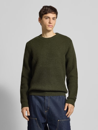 Levi's® Strickpullover mit gerippten Abschlüssen Oliv 4