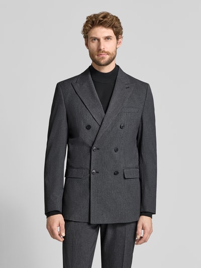 Selected Slim Fit Anzug aus Viskosemix Dunkelgrau 4