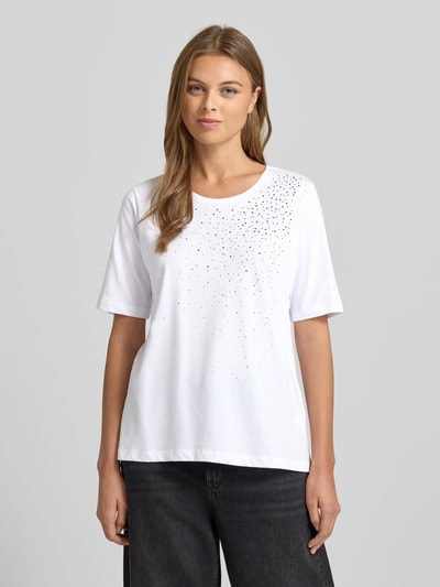 Milano Italy T-shirt met siersteentjes Offwhite - 4
