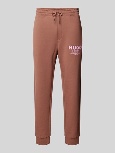 Hugo Blue Tapered Fit Sweatpants mit Label-Print Modell 'Nevez' Mittelbraun 2