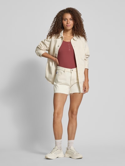 Pieces Top o kroju slim fit z mieszanki bawełny model ‘KITTE’ Rdzawoczerwony 1