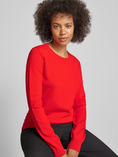 Christian Berg Woman Regular fit gebreide pullover met ribboorden Rood - 3