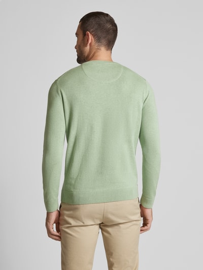 Tom Tailor Regular Fit Strickpullover aus reiner Baumwolle Gruen 5