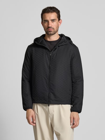 Emporio Armani Jacke mit Logo-Muster und Zweiwege-Reißverschluss Black 4