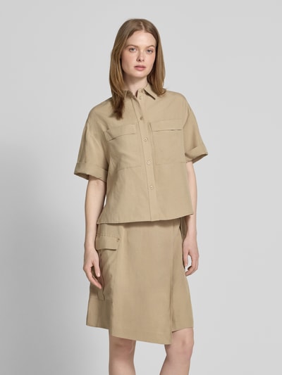 MOS MOSH Regular Fit Bluse aus Lyocell-Leinen-Mix Modell 'Havannah Alexis' Hellbraun 4