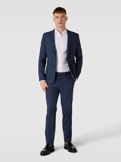 HUGO Slim fit pantalon met scheerwol, model 'Hesten' Donkerblauw - 1