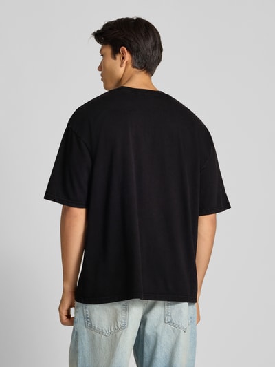 REVIEW T-shirt met labelprint en ronde hals Zwart - 5