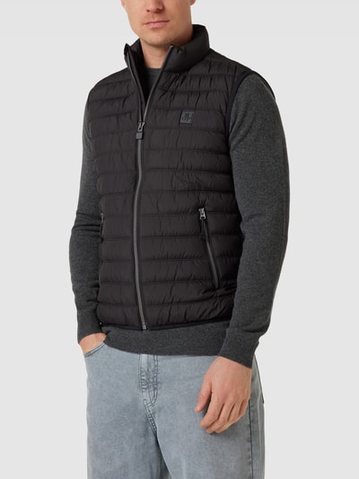Marc O'Polo Steppweste mit Label-Detail Schwarz 4