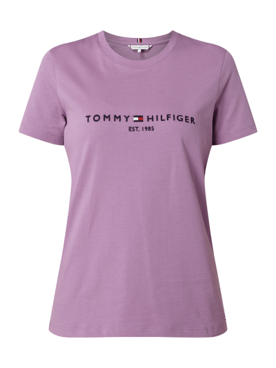 Tommy Hilfiger T-Shirt z bawełny organicznej  Lawendowy 2