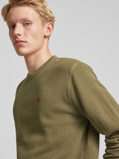 G-Star Raw Sweatshirt mit Label-Stitching Oliv 3