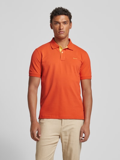 Gant Koszulka polo o kroju regular fit z wyhaftowanym logo Pomarańczowy 4