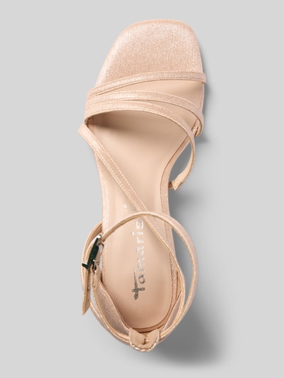 Tamaris Sandalette in schimmernder Optik mit Blockabsatz Rose Gold 3