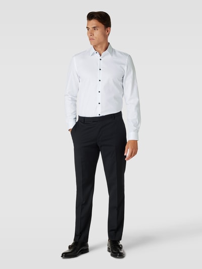 Jake*s Slim Fit Business-Hemd mit Kentkragen Weiss 1