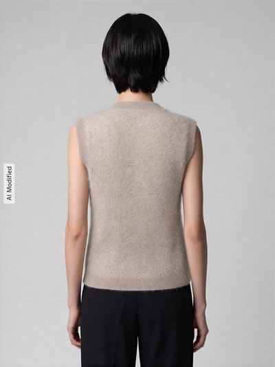 Jake*s Casual Regular Fit Weste aus reinem Kaschmir Taupe Melange 5