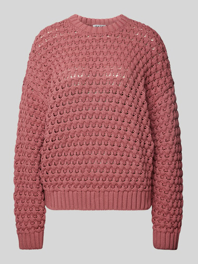 Jake*s Casual Gebreide pullover met ajourpatroon Oudroze - 2