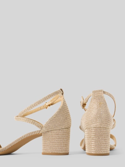 Produktfoto, Dames Sandaletten met structuurpatroon, afgeronde pasvorm, model 'Serena', met all-over glitter-garnering, hakhoogte 6 cm, schachthoogte 9 cm, Sandaletten met structuurpatroon model 'Serena' van MICHAEL Michael Kors.