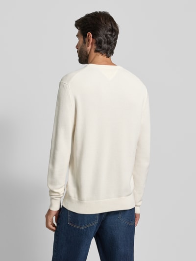 Tommy Hilfiger Regular Fit Strickpullover aus reiner Baumwolle Ecru 5