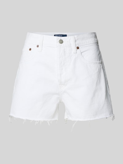 Polo Ralph Lauren Regular Fit Jeansshorts mit Fransen Weiss 1