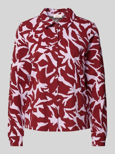 s.Oliver RED LABEL Regular fit blouse met platte kraag Kersenrood - 2