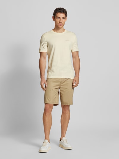 CK Calvin Klein T-shirt met labelprint, model 'ENLARGED' Beige - 1