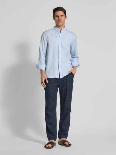 Tommy Hilfiger Regular fit vrijetijdsoverhemd van een mix van katoen en linnen Lichtblauw - 1