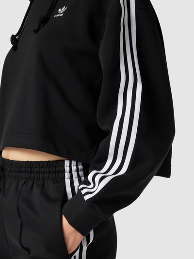 adidas Originals Cropped Hoodie mit Label-Stitching Black 3