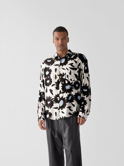 Jacquemus Freizeithemd mit floralem Allover-Muster Marineblau 4