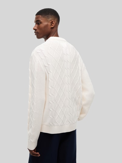 Tommy Jeans Regular Fit Pullover aus reiner Baumwolle mit Logo-Stitching Offwhite 5