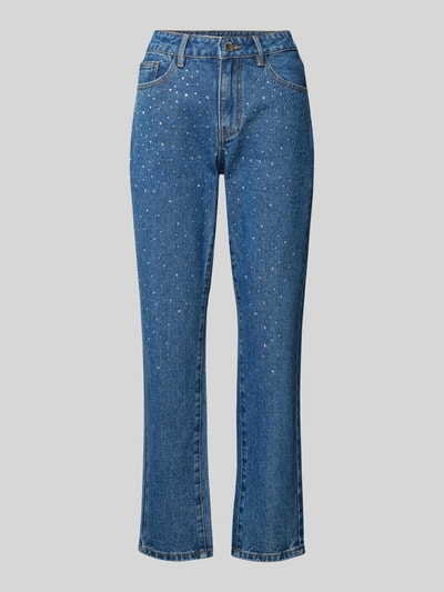 Vila Regular Fit Jeans mit Ziersteinbesatz Modell 'ALICE' Jeansblau 1