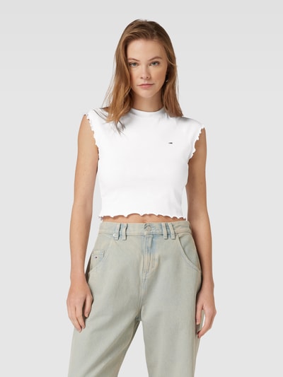 Tommy Jeans Korte top met labelstitching Wit - 4