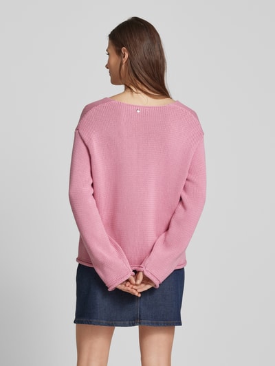 MOS MOSH Strickpullover mit V-Ausschnitt Modell 'BINE' Rosa 5