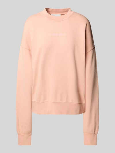 Armedangels Oversized sweatshirt met labelprint, model 'ALIZAA' Zalm - 2