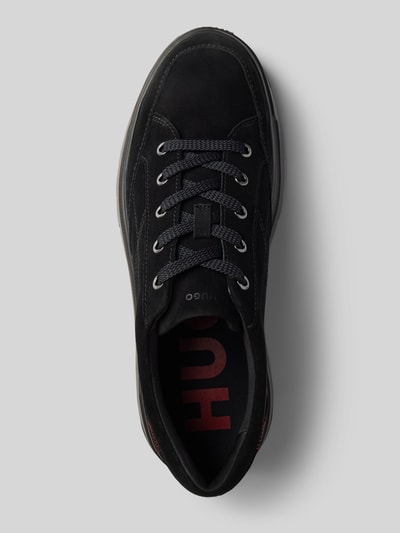 HUGO Sneakers van leer met labeldetails, model 'Urian' Zwart - 4