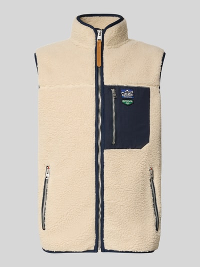 Superdry Fleecegilet met ritszakken en opstaande kraag Beige - 2