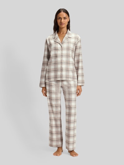 BOSS Regular fit pyjamabovendeel van katoenmix, model 'HOLIDAY' Beige - 1