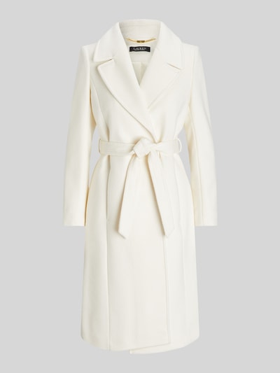 Lauren Ralph Lauren Lange jas van wol met strikceintuur Offwhite - 2