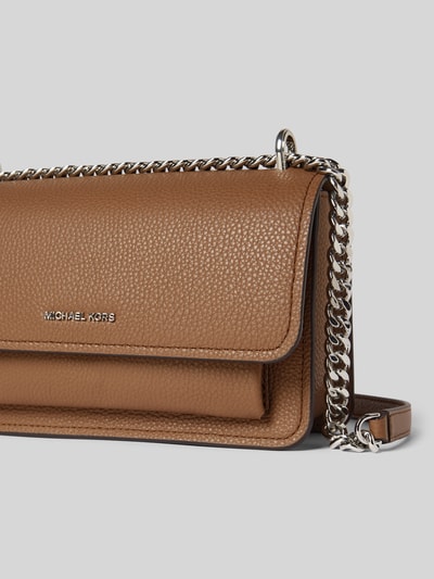 MICHAEL Michael Kors Handtas van runderleer met labeldetail, model 'CLAIRE' Taupe - 3