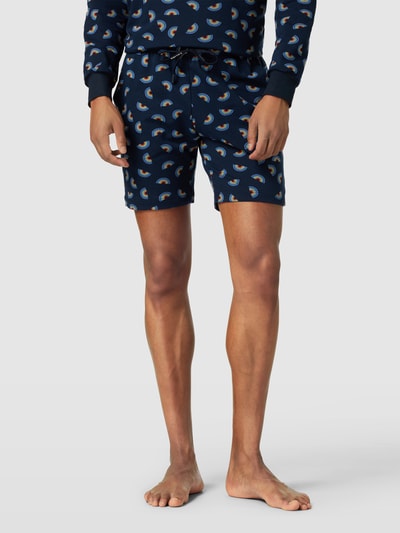 Calida Sweatshorts met all-over print, model 'LOVE' Donkerblauw - 4