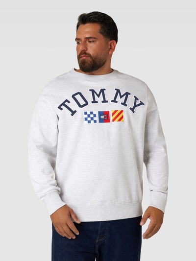 Tommy Jeans Plus PLUS SIZE sweatshirt met labelstitching Lichtgrijs - 4