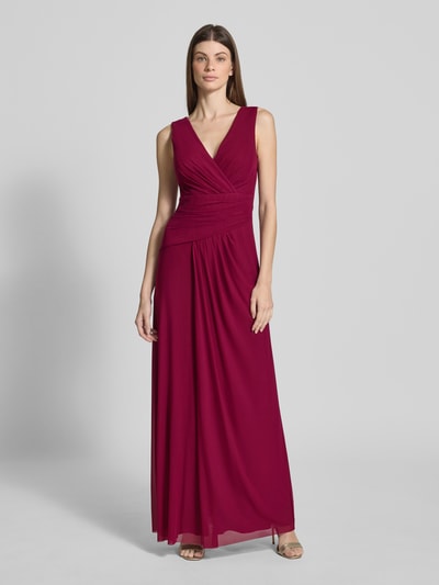 Vera Mont Abendkleid mit V-Ausschnitt Bordeaux 4