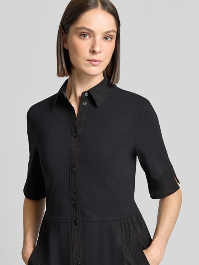 Marc Cain midi-jurk met platte kraag Zwart - 3